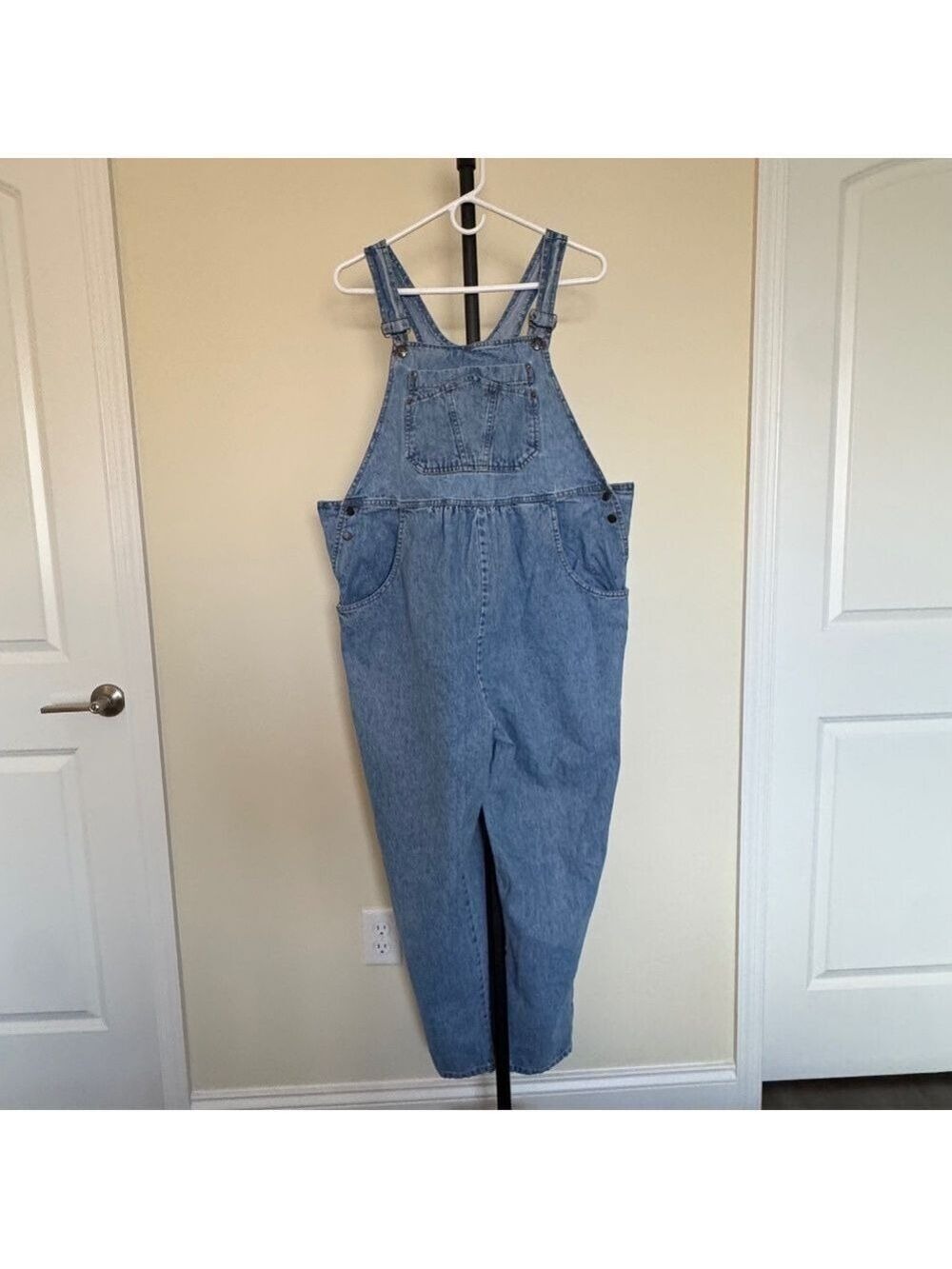 C Sport Casual Light Blue Denim Jumpsuit Maternity or Not Medium Vintage USA